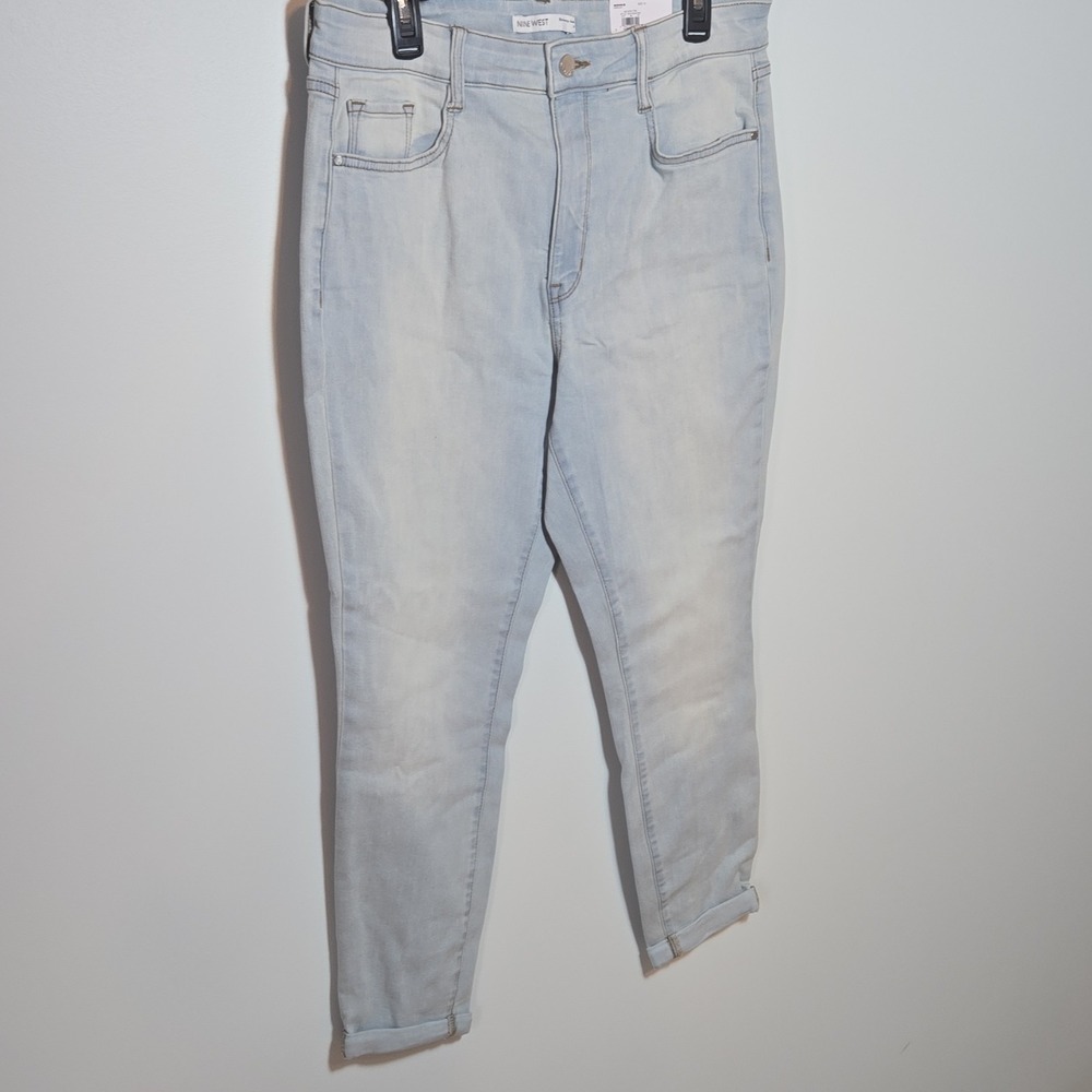 NEW Nine West Denim Light Blue Skinny Ankle High Rise Zip Button 5-Pocket Women